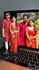 3D Miniature Couple Dolls Red