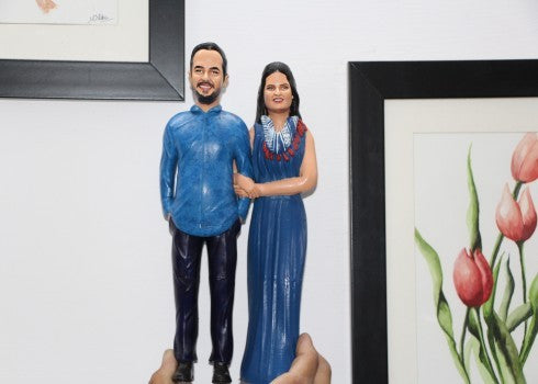 3D Miniature Couple Dolls Blue